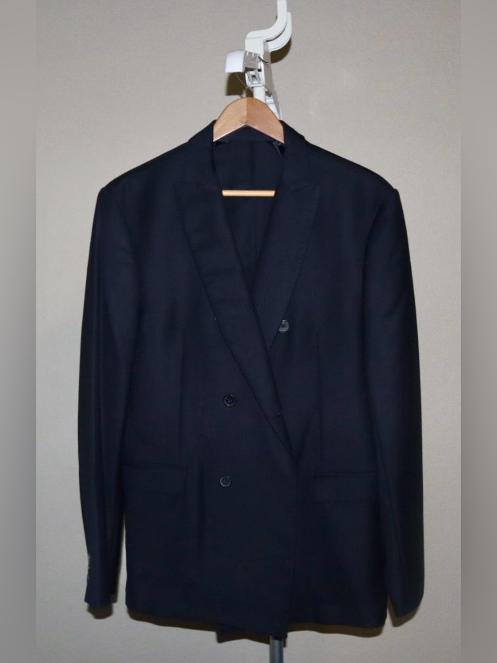 Zara Men's Double-Breasted Black Suit Blazer